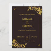 Dunkelrot und orange ästhetische Hochzeitseinladun Einladung (Vorderseite)