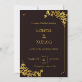 Dunkelrot und orange ästhetische Hochzeitseinladun Einladung