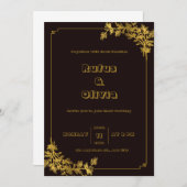 Dunkelrot und orange ästhetische Hochzeitseinladun Einladung (Vorne/Hinten)