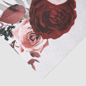 Dunkelrot und rosa Blumengrün Weiße Hochzeit Seidenpapier (Ausschnitt)