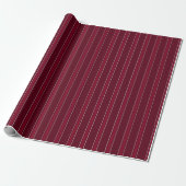 Dunkelrot und rote Streifen Geschenkpapier (Ungerollt)