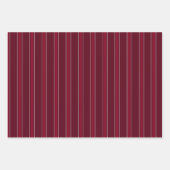 Dunkelrot und rote Streifen Geschenkpapier Set (Vorderseite 3)
