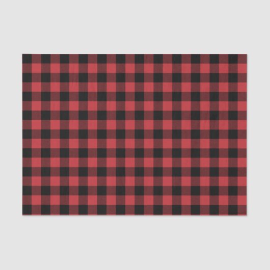 Dunkelrot und Schwarz Buffalo Kariertes Gewebepapi Seidenpapier (Vorderseite)