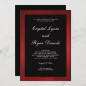 Dunkelrot und schwarz - Einladung zur Hochzeit (Vorne/Hinten)