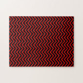 Dunkelrot und Schwarz Zickzack Puzzle (Horizontal)