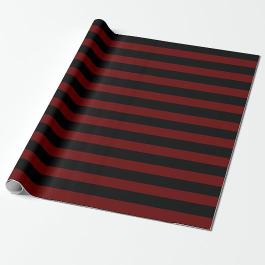 Dunkelrot und schwarze Streifen - Umschlagpapier Geschenkpapier (Ungerollt)