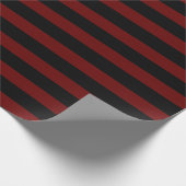 Dunkelrot und schwarze Streifen - Umschlagpapier Geschenkpapier (Ecke)