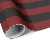 Dunkelrot und schwarze Streifen - Umschlagpapier Geschenkpapier (Rolleneckpunkt)
