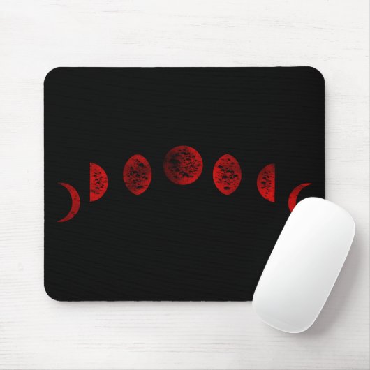 Dunkelrot und schwarzer Mond Phases Gothic Mousepad (Mit Mouse)