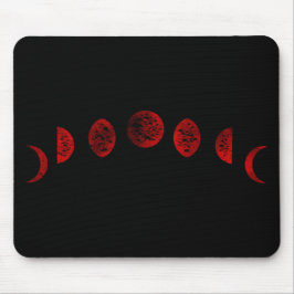 Dunkelrot und schwarzer Mond Phases Gothic Mousepad