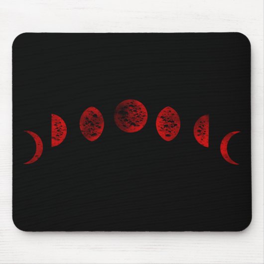 Dunkelrot und schwarzer Mond Phases Gothic Mousepad (Vorne)