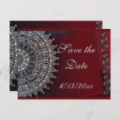 Dunkelrot und silber ankündigungspostkarte (Vorne/Hinten)