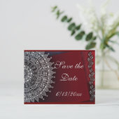 Dunkelrot und silber ankündigungspostkarte (Stehend Vorderseite)