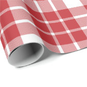 Dunkelrot und weiß Kariert| Großes Muster | Geschenkpapier (Rolleneckpunkt)