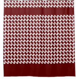 Dunkelrot und weiß Moderne Sharp Waves Duschvorhang