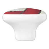 Dunkelrot und Weiß 🏐 Volleyball Keramikknauf (Seitenansicht)