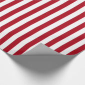 Dunkelrot und weißer Streifen Geschenkpapier (Ecke)