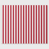 Dunkelrot und weißer Streifen Geschenkpapier (Flach)