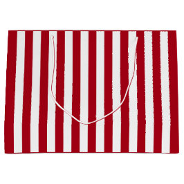 Dunkelrot und weißer Streifen Große Geschenktüte