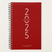 Dunkelrot Vertikal Modernes Jahr Planer (Vorderseite)