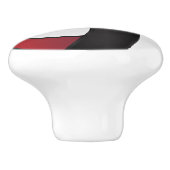 Dunkelrot, weiß und schwarz keramikknauf (Seitenansicht)