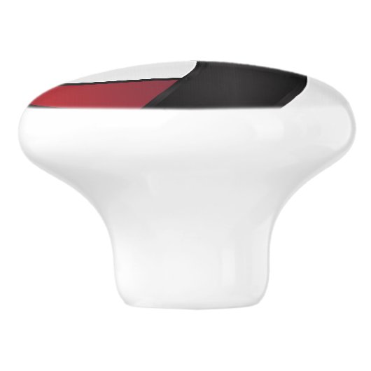 Dunkelrot, weiß und schwarz keramikknauf (Seitenansicht)