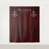 Dunkelrot-weiße Kronleuchter für Hochzeiten - Foto Wandteppich (Vorderseite)