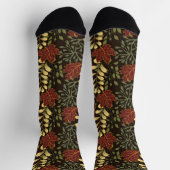 Dunkelrote Ahornblätter im Blumenmuster Socken (Oben)