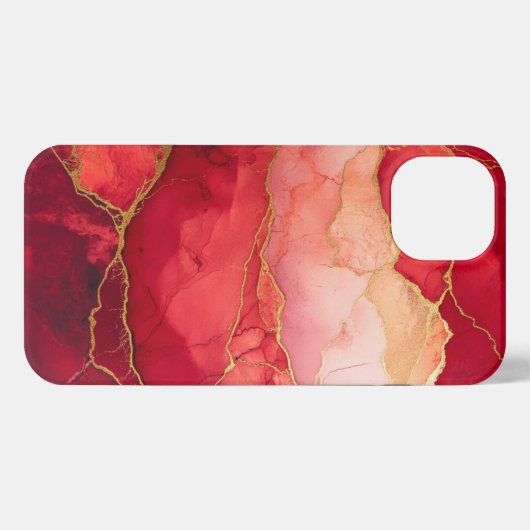 dunkelrote Alkoholfarbe gürtelgold iPhone Hülle (Rückseite (Horizontal))