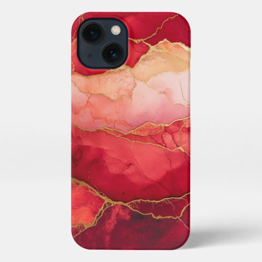 dunkelrote Alkoholfarbe gürtelgold iPhone Hülle (Rückseite)