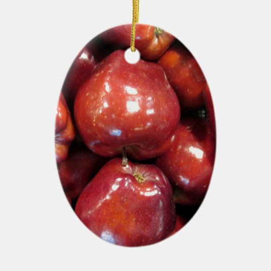 Dunkelrote Äpfel Keramik Ornament (Vorne)