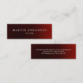 Dunkelrote berufliche Visitenkarte mit schlanker O (Vorne/Hinten)