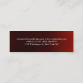 Dunkelrote berufliche Visitenkarte mit schlanker O (Rückseite)