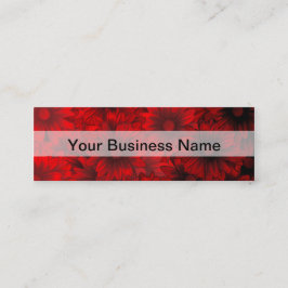 Dunkelrote Blumenmuster Mini Visitenkarte