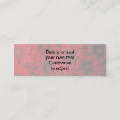 Dunkelrote Blumenmuster Mini Visitenkarte (Rückseite)