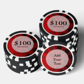 Dunkelrote Blumenmuster Pokerchips (Stapel)