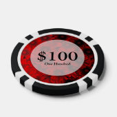 Dunkelrote Blumenmuster Pokerchips (Einzeln)