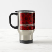 Dunkelrote Blumenmuster Reisebecher (Links)