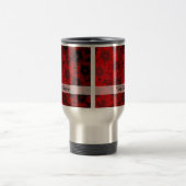 Dunkelrote Blumenmuster Reisebecher (Mittel)