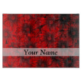 Dunkelrote Blumenmuster Schneidebrett (Vorderseite)