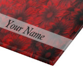 Dunkelrote Blumenmuster Schneidebrett (Ecke)