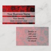 Dunkelrote Blumenmuster Visitenkarte (Vorne/Hinten)