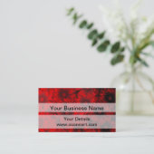 Dunkelrote Blumenmuster Visitenkarte (Stehend Vorderseite)