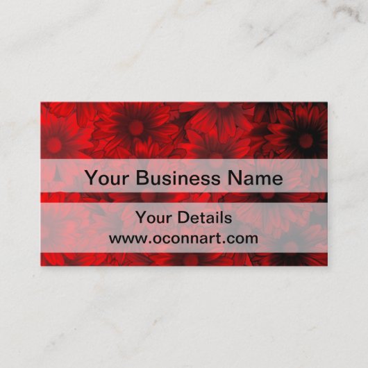 Dunkelrote Blumenmuster Visitenkarte (Vorderseite)