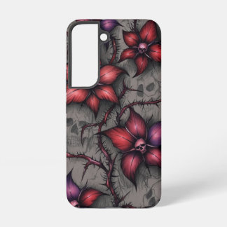 Dunkelrote Blüten & Dornige Ranken Samsung Galaxy Hülle
