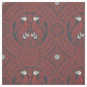 Dunkelrote Byzantinische Vögel Stoff (Muster)