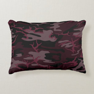 Dunkelrote Camouflage Dekokissen