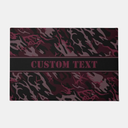 Dunkelrote Camouflage Doormat mit benutzerdefinier Fußmatte (Vorderseite)