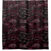 Dunkelrote Camouflage Duschvorhang (Vorderseite)