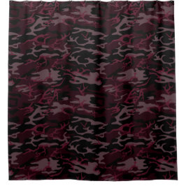 Dunkelrote Camouflage Duschvorhang